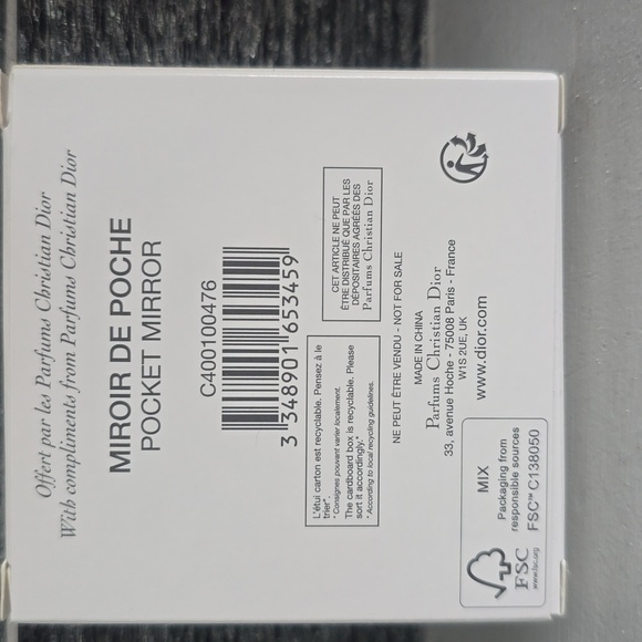 NIB Christian Dior Compact Mirror Black Leather Top with Silver CD Logo - Picture 4 of 6